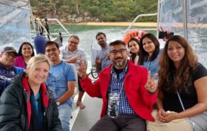 Travel agents from India take a tour with Sydney Harbour Boat Tours.