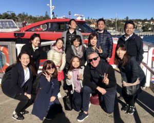 Japanese travel agents visit Watson Bay, Australia.